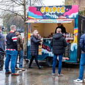 Even the wet weather didn't put people off the street food on Easter Monday. Picture by Claire Louise.