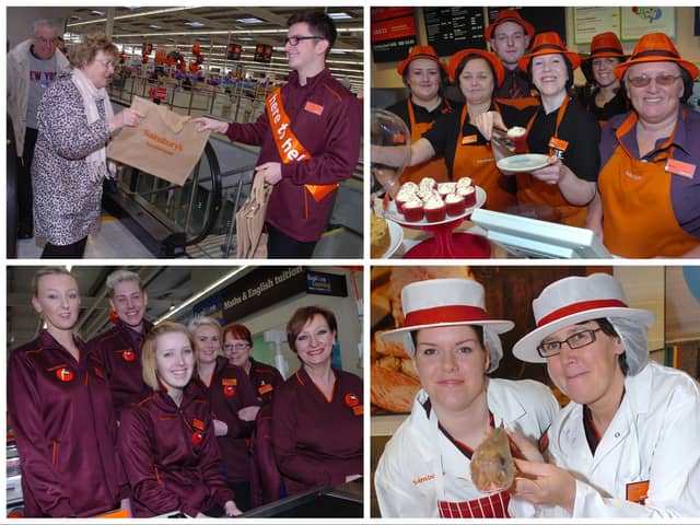 Sainsbury's staff and customers on the first day of the new Sunderland North store in 2013.