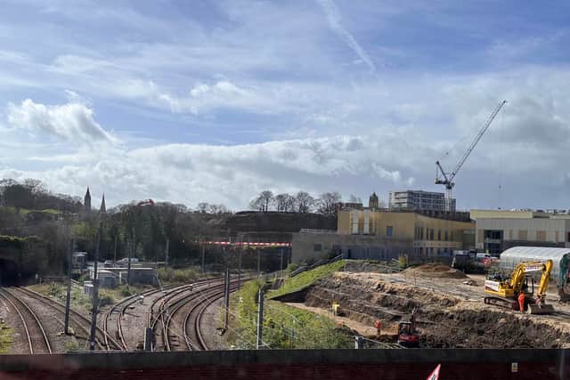 The carpark is being developed on land adjacent to the train tracks