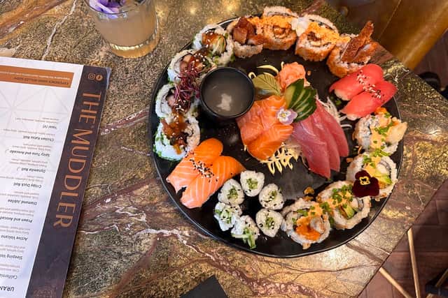 A sushi platter at The Muddler