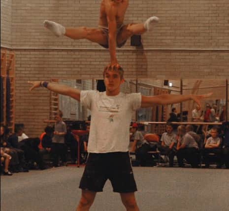 Spelbound joined in with a training session with fellow members of the GB Sports Acrobatics team in Durham in 2010.