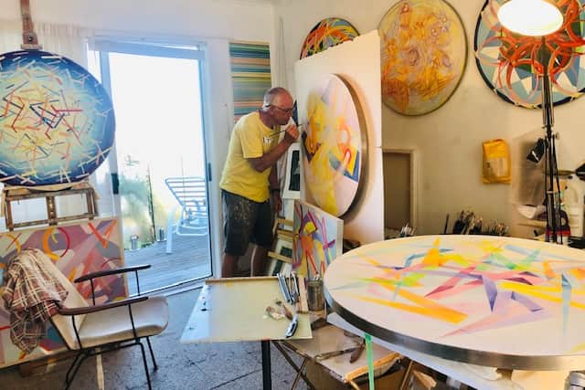 Tom Hume at work in his studio