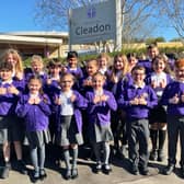 Cleadon C of E Academy's Junior Leadership Team give a thumbs up to the school's latest Ofsted report.