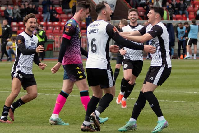 Louis Storey scored Gateshead's second goal in their 2-1 home win against Bromley (photo Charlie Waugh)
