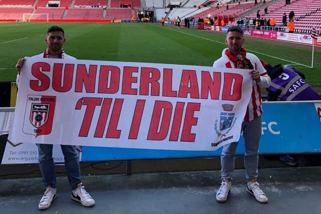 Gianmarco and Matteo Fermi at the Stadium of Light.