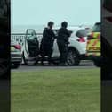 Armed police in Seaham.