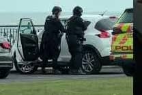 Armed police in Seaham.