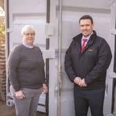 Rev Julie Wing with Adam Stanley, Gentoo Surveying Services manager.