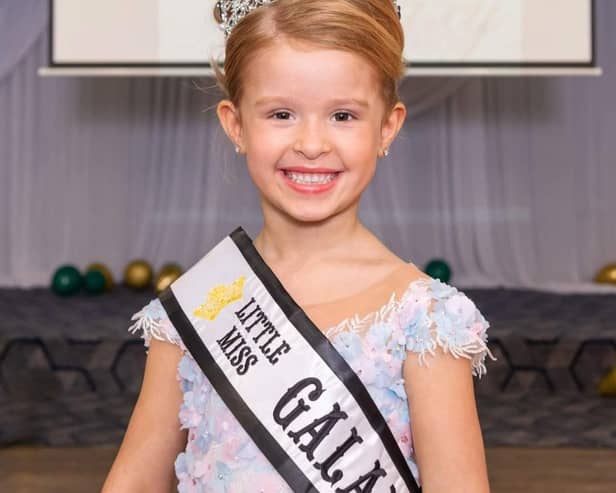 Sadie Gudge, six, is already Little Miss Galaxy UK.