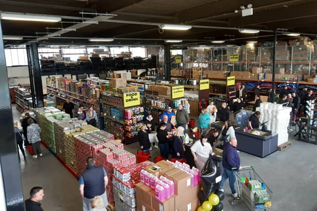 Shoppers flocked to the new Bargain Warehouse Centre.