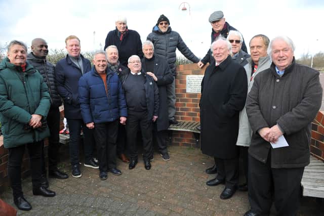 Former players gathered at the Heaven Branch’s plaque unveiling outside the Stadium of Light's in February 2023.