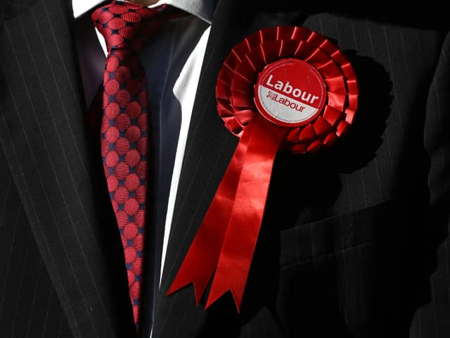 File picture of a Labour rosette. AFP via Getty Images.