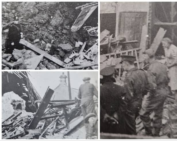 Rubble, devastation and brave locals fighting back after the raids.