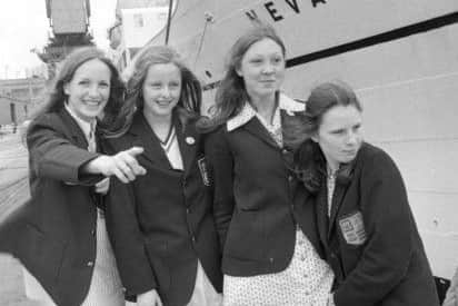 Red House School pupils waiting to go on board Nevasa in 1974.