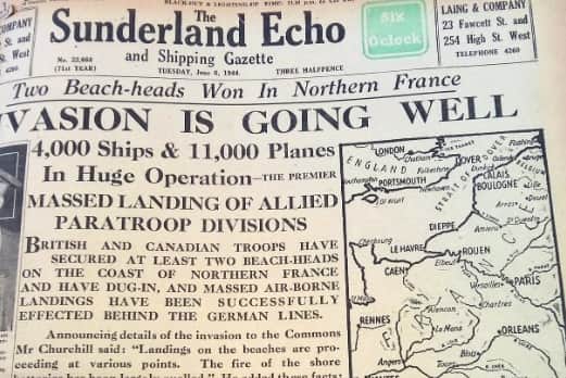 The Sunderland Echo front page on D-Day, telling readers that the invasion was going well.
