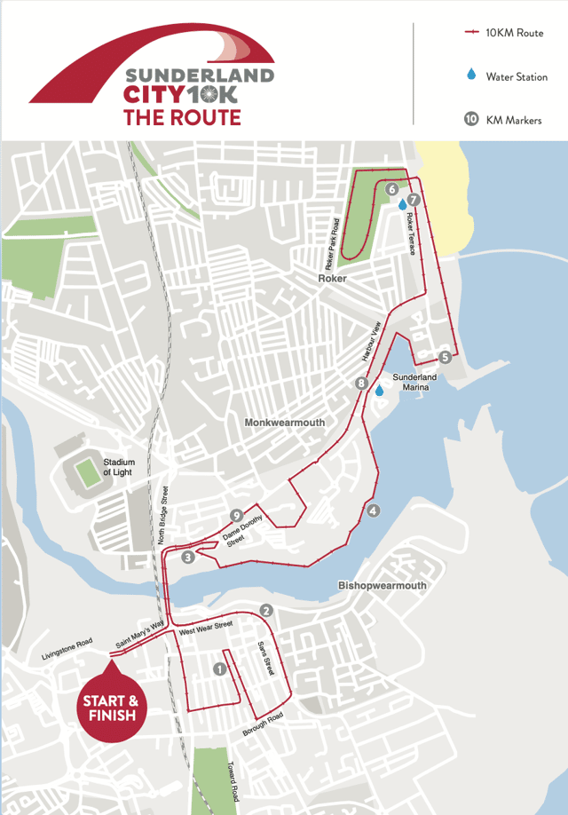 Sunderland 10k route
