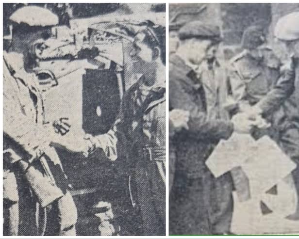 How D-Day unfolded in Normandy, left, and on the streets of Sunderland, right.
