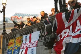 Sunderland fans were in fine voice the night before the final against Wycombe Wanderers at Wembley as thousands of Mackems descended on Trafalgar Square.