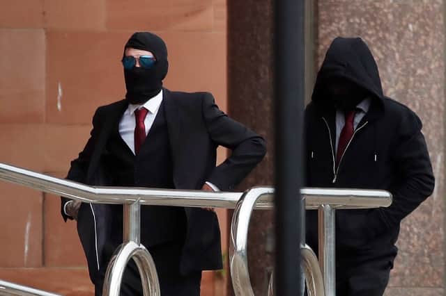 Daniel Graham (left) and Adam Carruthers arrive at court