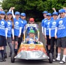 Fulwell Junior School's racing team with the electric car they have built. 