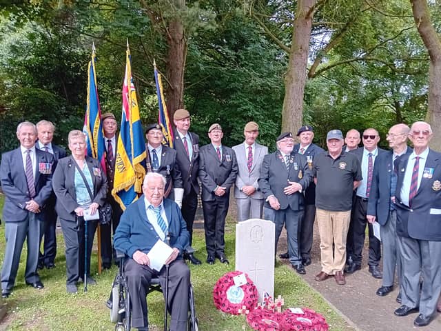 The graveside ceremony was attended by Graham's uncle, Doug Melton, front. Picture by John Carson.