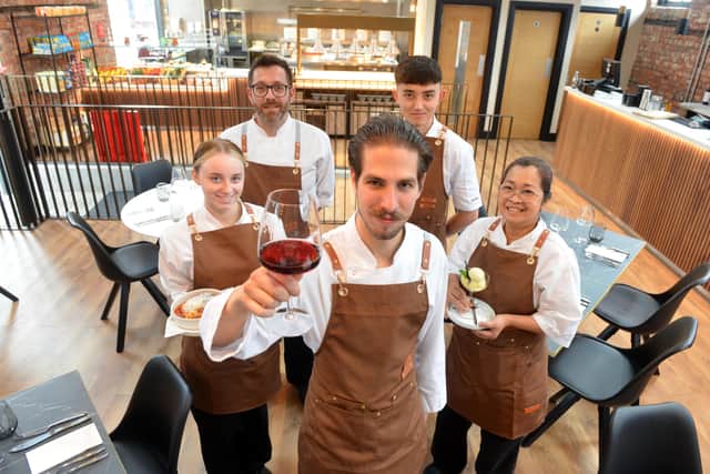 Vito Farigu with his kitchen team
