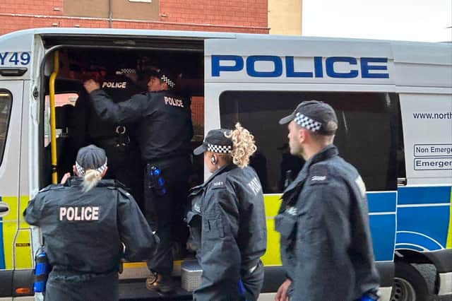 Police in Sunderland on Wednesday, August 7.