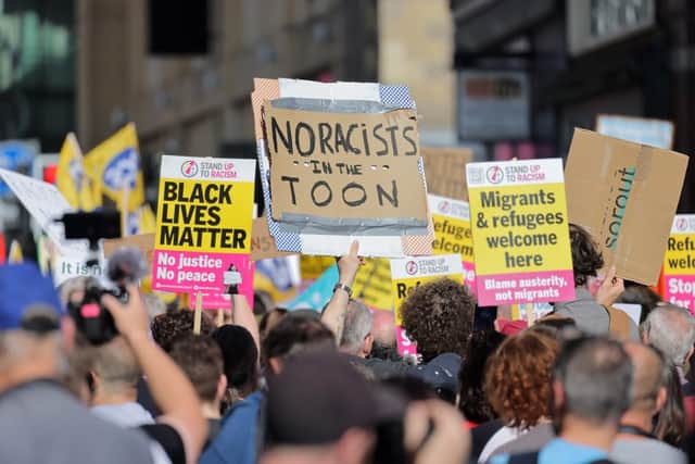 A counter-demonstration in Newcastle on August 10.