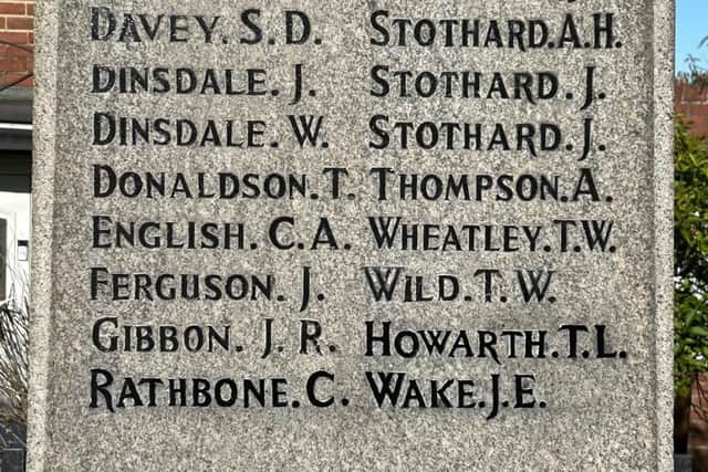 Uk Names R Howarth Names of three lost WWI soldiers finally placed on Sunderland war memorial