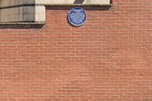 The blue plaque which marks the site of the Bodle Well in Bodlewell Lane in Sunderland.