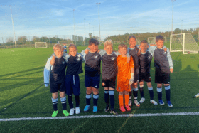 Seaburn Dene Primary School's football team.