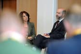 Business Secretary Jonathan Reynolds with former Sunderland Central MP Julie Elliott st today's event