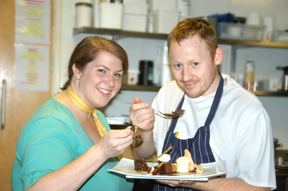 Seaham Hall head chef Kenny Atkinson and Durham County tourist officer Sarah Burn were trying out desserts as part of the Taste of Durham campaign in 2008.