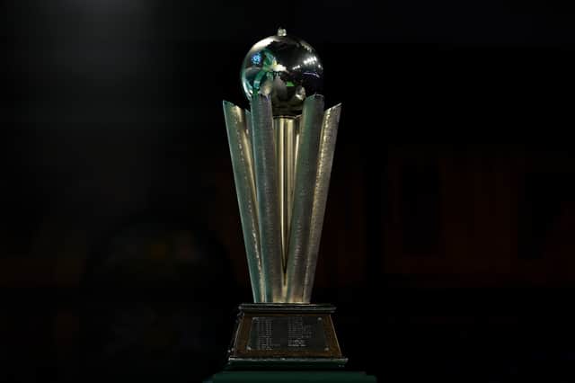 The PDC World Darts Championship trophy