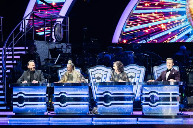 The Strictly judging panel. Sadly, Shirley was missing from Newcastle Arena on the night of our show. Picture: Dave Hogan.