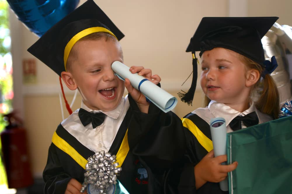 Graduation day for the Little Learners Day Care Nursery in  2013. Four year olds Blake Sherrington and Katie Taylor were ready for the ceremony.