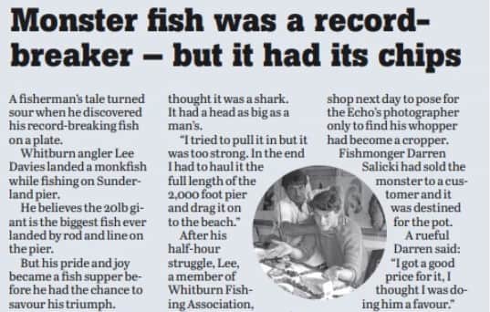 Whitburn Fish Sunderland pier fish landing: 20lb catch turns into fish supper