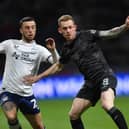 Ex-Sunderland youth teamer Sam Greenwood playing while on loan at Preston from Leeds