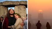 People celebrate the summer solstice at Stonehenge.