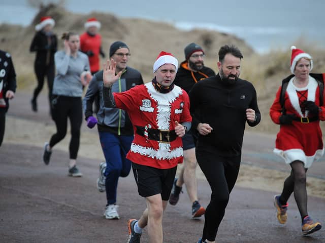 A Merry Christmas and happy New Year from the South Shields parkrun in this festive view from December 2019.