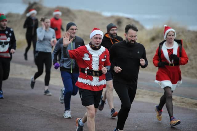 A Merry Christmas and happy New Year from the South Shields parkrun in this festive view from December 2019.