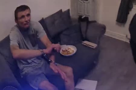 Watch moment man is arrested after shining laser into police helicopter ...