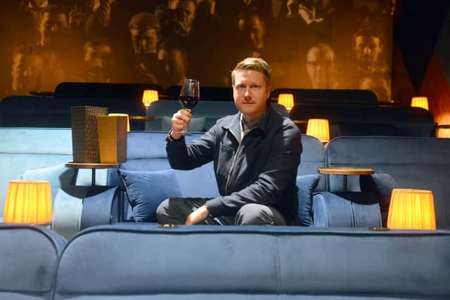 Inside the private screening room in The Avenue with Omniplex director, Paul Anderson