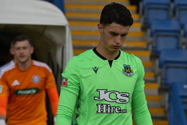 Sunderland goalkeeper Dan Cameron during his loan spell at Hebburn Town (photo Tyler Lopes)