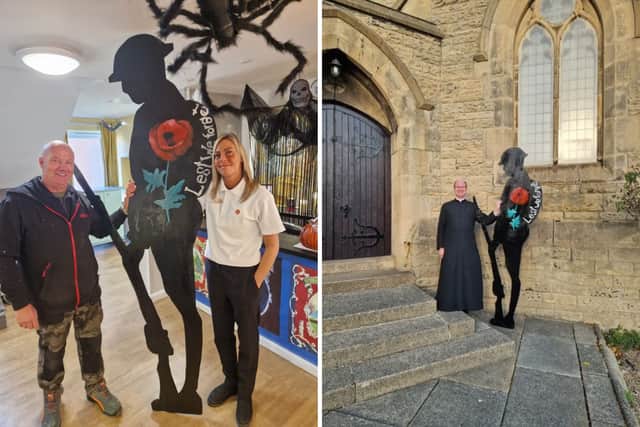 Two of the donated decorative figures.