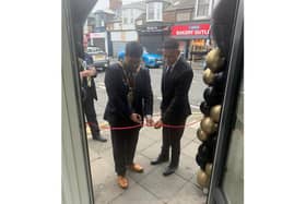 Asian Attire owner Asad Ahmad with the city mayor Councillor Ehthesham Haque at the official opening of the shop.