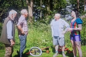 Robson Green and his uncle Matheson meet Marty and Emma.