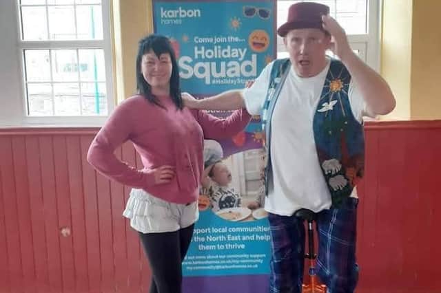 Marvellous Marty with his step-daughter Emma during one of their Circurama workshops.