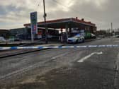 Emergency services at the Esso garage in Seaham where the incident is reported to have taken place.