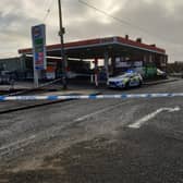 Emergency services at the Esso garage in Seaham where the incident is reported to have taken place.